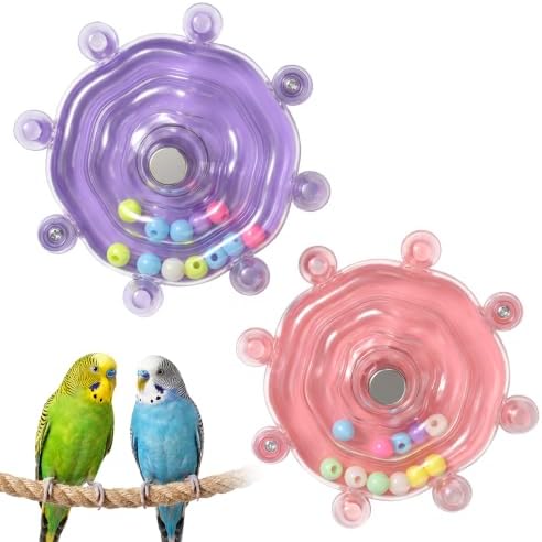 2PCS Bird Toys for Parakeets Interactive Spinner Rattle Parrot Toys