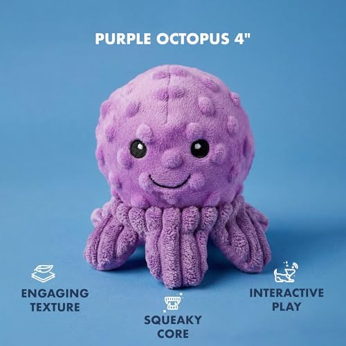 Pet Lou Octopus EZ Squeaky Ball, Set of 2, 4-inch Width