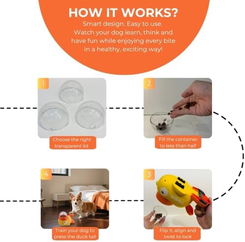 Duck Dog Treat Dispenser, Interactive Puzzle Toy, Slow Feeder Dog Bowls