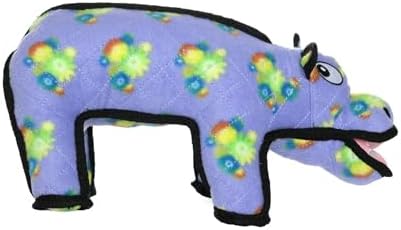 TUFFY - World's Tuffest Soft Dog Toy - Zoo Hippo - Squeakers - Multiple Layers. Made Durable, Strong & Tough. Interactive Play (Tug, Toss & Fetch). Machine Washable & Floats. (Regular)