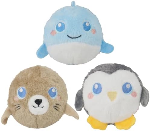 D KING D KING 3Pack Durable Plush Squeaky Dog Ball for Aggressive Chewers, Interactive Sound Dog Toy for Medium & Large Breeds, Tough Stitched Stuffed Chew Ball for Indoor & Outdoor Play(Ocean Ball)