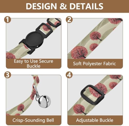 Trees Leaf Easy to Wear Puppy Collar 2 Pack Soft Polyester Pet Collar