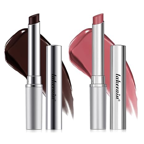 2Pcs Honey Noir Lipstick,Nourishing Honey Noir Lipgloss, Black and Pink Lip Tint,Deep Moisturizing Black Cherry Tint Lip Balm,Hydrating Lipgloss for All Skin Tones（black+pink）