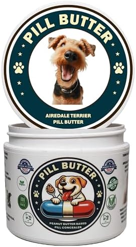 Peanut Butter Dog Pill Wrap - Airedale Terrier Label