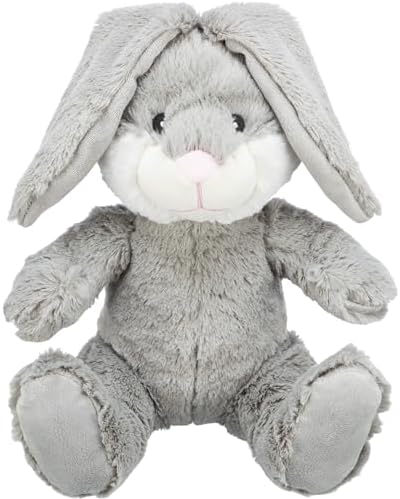 TRIXIE Be Eco Evan The Bunny Plush Dog Toy for All Dogs, 10" Fun and Cuddly No Sound Dog Toy, 98% Recycle Material