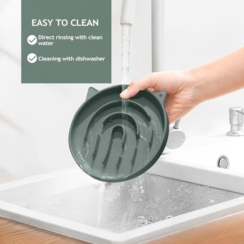 Coomazy Slow Feeder Cat Bowl Silicone Pet Puzzle Feeder for Slow Eating