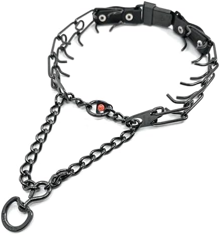 Herm Sprenger Prong Collar for Dog Training with Easy Quick Release Clicklock & Swivel Ring - German Made Dog Collar with Black Steel 3.2mm Prongs for Large Dogs (20-25" Neck)
