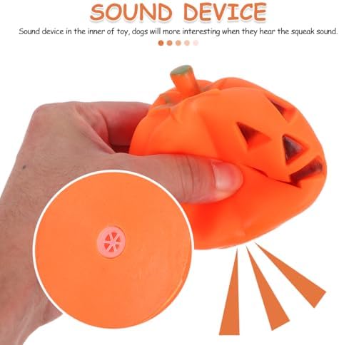 BESPORTBLE 4pcs Pumpkin Squeaky Dog Toy for Aggressive Chewers Funny Halloween Puppy Interactive Play Toys for Small/Medium/Large Dogs