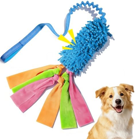 Squeaky Dog Tug Toy, Interactive Tug of War Rope Toys for Small Medium Large Dog, Soft Chenille Chewing Dog Rope Toys for Puppy Training and Play Games