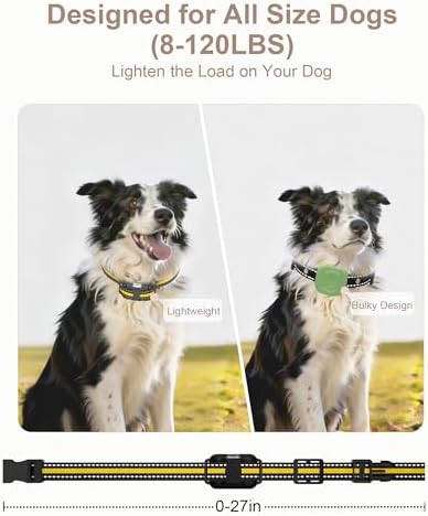 Dog Shock Collar with Remote Control for Small Medium Large Dogs, 3300FT Waterproof Rechargeable Dog Training Collar with 20 Adjustable Shock & Vibration Levels, Beep, LED Light & Safety Lock