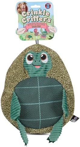 Bow Wow Pet Stuffing-Free Fleck Fur Animal Dog Toy – Crinkle & Squeaker – Plush Tug & Chew Toy – Animal May Vary