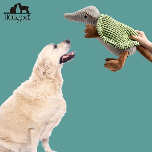 Hollypet Armadillo Squeaky Dog Toys for Medium Large Dogs, 14"