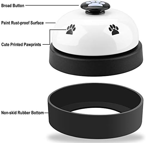 Comsmart Dog Training Bell, Set of 2 Dog Puppy Pet Potty Training Bells, Dog Cat Door Bell Tell Bell with Non-Skid Rubber Base 2 Pack White