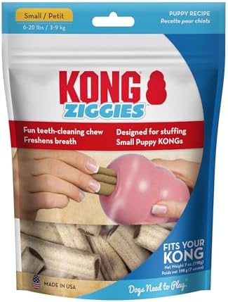 KONG Puppy Ziggies Dog Treats 2 Pack (Small, Original)- Teeth Cleaning Dog Treats for Puppies, Long-Lasting Chews, Works Classic Rubber Toys