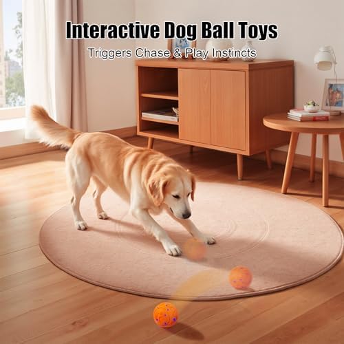 Interactive Dog Ball Toy, Smart Dog Toy for Medium and Large Dogs, Automatic Moving Rotating & Bouncing Ball, Durable E-TPU Material, IP54 Waterproof, Motion-Activated Dog Toy for Active Dogs