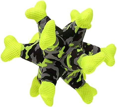 Dog Chew Squeaky Toys, Dog Teeth Cleaning Toy, Tug of War, Stuffed Jack Bone Toy with Squeakers, Interactive Toy for Small Medium Large Dogs,Green