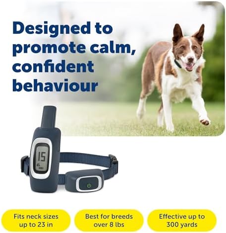 PetSafe 300 Yard Remote Training Collar – Smaller Version for Small or Medium Dogs – Choose from Tone, Vibration, or 15 Levels of Static Stimulation – Medium Range Option for Training Off Leash Dogs