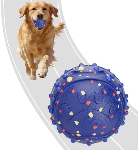 Interactive Dog Balls, Durable Motion Activated Automatic Rolling Ball for Aggressive Chewers, Indestructible Dog Toy Ball for Training Dog Catch and Fetch, Large Medium Small Dog (3in, Blue)