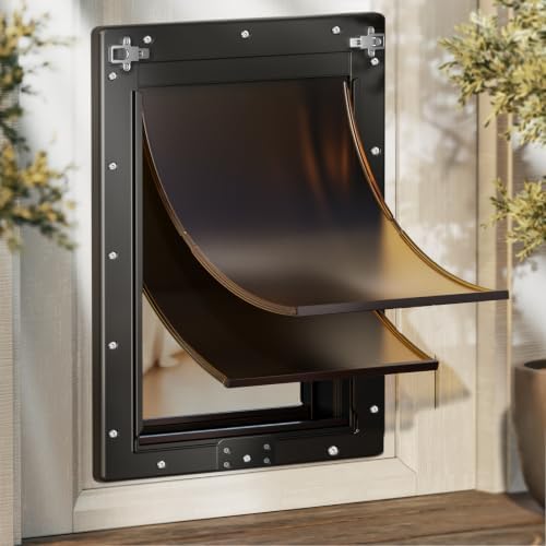 Plastic Dog Door, XLarge Doggy Door for Door | Pets Up to 220 LB, Eco-Friendly, Durable Plastic Frame, Never Rust, Double Magnetic Flaps, Easy Installation, Closing Panel