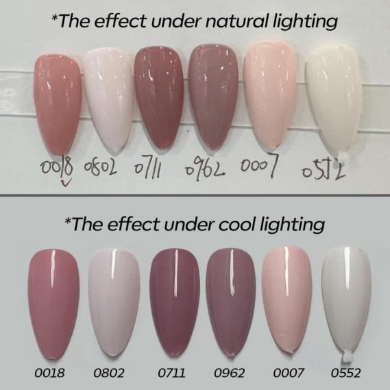 modelones Gel Nail Polish Set - 6 Colors Nude Pink Milky White Gel Polish Set Light Neutral Pink Nail Polish Barely Pink Soak Off LED Starter Kit Popular Nail Art DIY Manicure Gifts