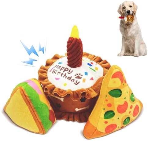 Dog Birthday Toys 3 Pack for Large Medium Small Dogs