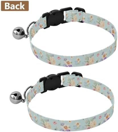 Dragonflies Cat Collar Breakaway with Bell 2 Pack Pet Collar Adjustable Length 10.6" to 17.1"