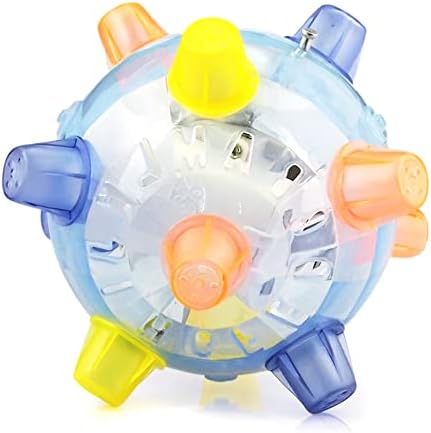 Jumping Activation Ball for Dogs with Flashing LED Ball Light & Music - Automatically Bouncing, Suitable for Indoor & Outdoor Play (Blue)