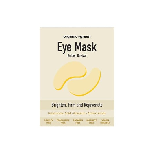 Organic To Green Golden Revival Eye Mask Patches - Under Eye Gels for Puffy Eyes and Dark Circles - Refreshing & Firming with Hyaluronic Acid & Amino Acids - Vegan & Fragrance-Free (24 Pairs)