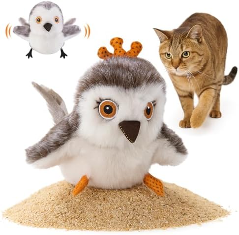 Interactive Flappy Bird Cat Toy – Sandpiper with Flapping & Chirping Sounds, Indoor Play & Exercise Toy for Cats (Does Not Fly)