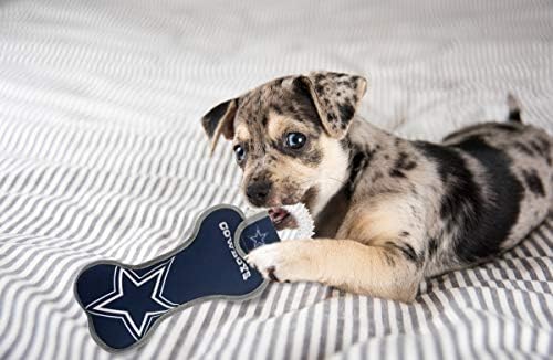 Pets First NFL Dallas Cowboys Dental Dog TUG Toy with Squeaker. Tough PET Toy for Healthy Fun, Teething & Cleaning Pet's Teeth & Gum., one Size, DAL-3310