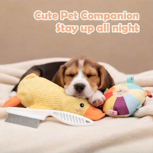 Squeaky Yellow Duck Dog Toy, Indestructible Plush Chew Toy for Small Medium Large Dogs, Durable Floppy Duck Toy to Reduce Anxiety & Destructive Behavior
