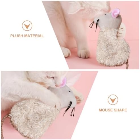 Ipetboom 9pcs Catnip Toys for Cats Refillable - Interactive Cat Chew Toys for Indoor with Natural Jute Tail and Long Fur - Durable Plush Mouse Pet Fun Tool for Hunting Boredom Relief