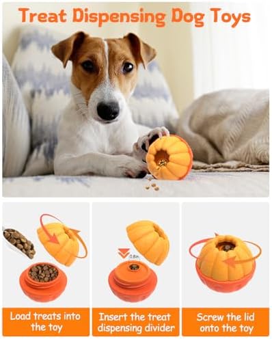 Treat Dispensing Dog Toys for Aggressive Chewers, Interactive Frozen Enrichment Puzzle Ball to Keep Dogs Busy, Indestructible Nylon Chew Toy for Medium Large Breed