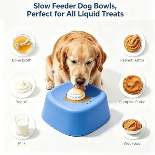 Slow Feeder Dog Bowls for Liquid Treats, Lick and Roll Bowl for Dog Food