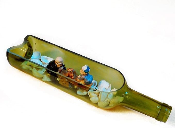 Wine Bottle vase not Included Hanger, only Bottle, Add Your Like Flowers, Plant(5PCS Green)