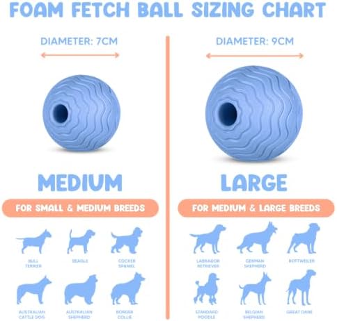 Foam Fetch Ball for Dogs – Durable EVA Foam Dog Ball, Interactive Chew Toy for Dogs, Lightweight Floating Ball for Water, Pool & Outdoor Fetch Games (Blue, Large)