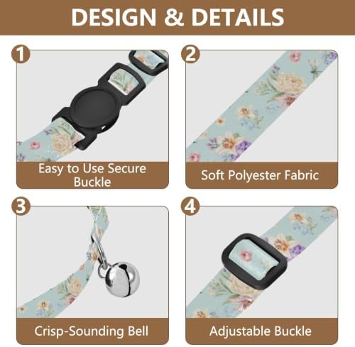Dragonflies Cat Collar Breakaway with Bell 2 Pack Pet Collar Adjustable Length 10.6" to 17.1"