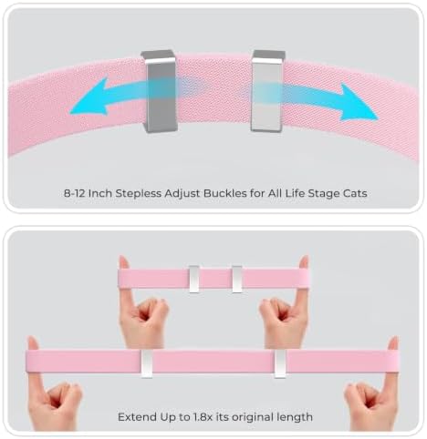 AirTag Cat Collar, Ultra Elastic Cat Tracker Collar (Pink) | Compatible with Apple Air Tag Holder, Lightweight, Scratch Resistant, Stepless Adjustable Pet Tracking Collars for Cat Kitten