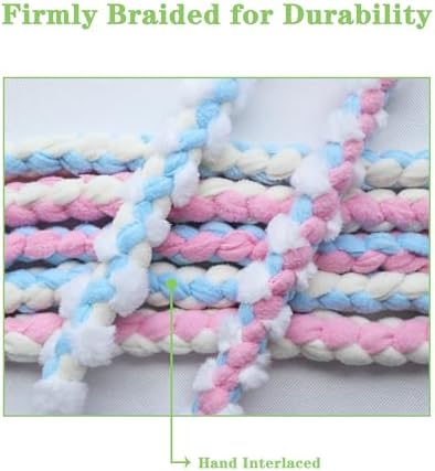 Braided Fleece Dog Tug Toy, Interactive Tug of War Rope, Faux Fur