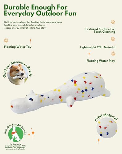 New Upgraded ETPU Hippos Dog Pool Toys, Water Floats Dog Pool Toy for Fetch Game, Dental Care Pet Toys, Long - Lasting Chew Toys for Dogs Teething Clean, Interactive Pet Toys for Outdoor Beach River