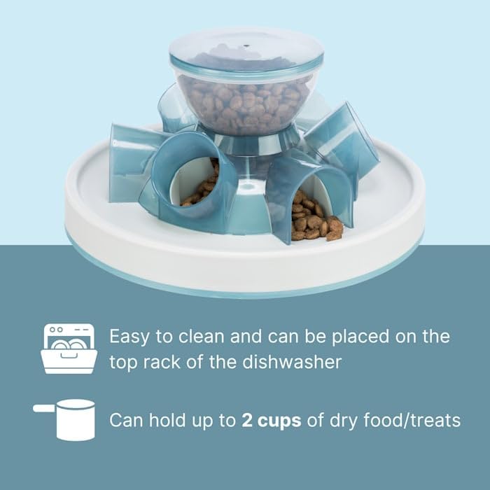 TRIXIE Tunnel Slow Feeder for Cats and Dogs, Interactive Cat Toy, Pet Food Dispenser, Treat Dispenser