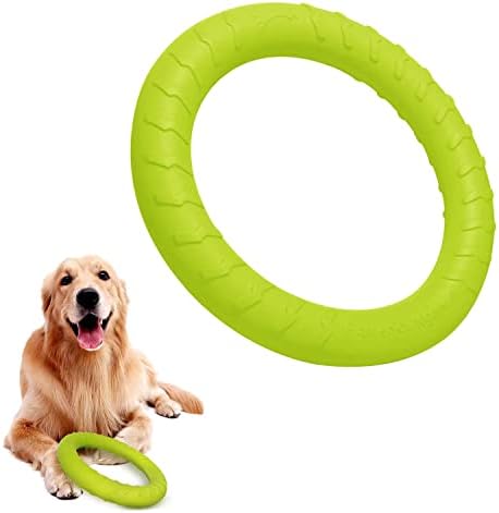 Large Dog Durable Indestructible Floating Flying Disc Ring Toys for Chewers,Pool Swimming,Throwing,Catching,Grabbing Pitch,Indoors,Outdoors Playing&Training