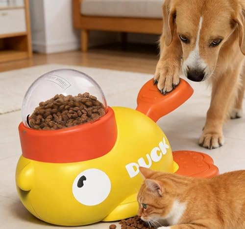 Duck Dog Treat Dispenser Toy for Small Breeds - Interactive Slow Feeder Puzzle & Food Dispensing Toy, Mental Stimulation Puppy Chew Toy for Healthy Digestion & IQ Training