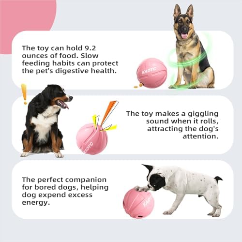 KADTC XL, Rolling Dog Treat Dispenser Toys Wobble Giggle Ball Slow Feeder