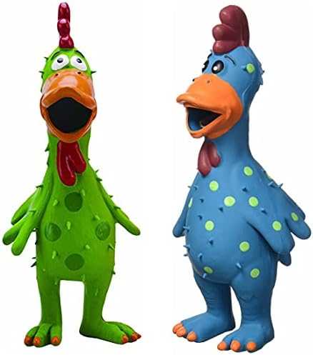Multipet Latex Grunting Toy Bundle Chicken Assorted Color (Pack of 2)