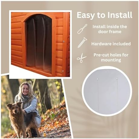 Trixie Vinyl Dog Door Flap, Fits 14.75 x 18-in Wooden Dog House Opening, Replacement Doggie Door Curtain Flap for Wooden Doghouses