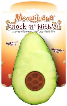 Meowijuana Knock 'n' Nibble Avocado Treat-Dispensing Cat Toy | Refillable