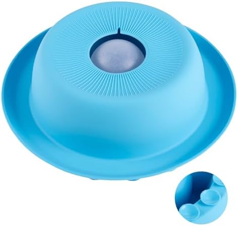 PEDAY Nonslip Dog Slow Feeder Lick Bowl with Ball, Enrichment Toy for Water, Yogurt & Jam, Dishwasher Safe, Blue