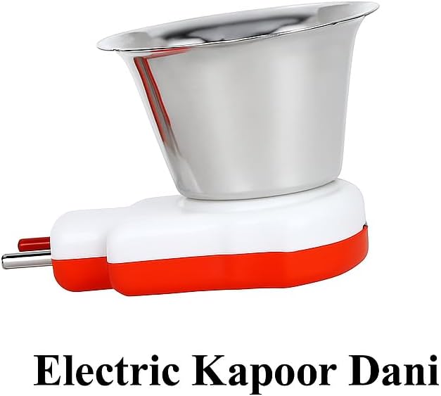Electric Wooden Camphor Burner & Essential Oil Diffuser | Kapoor Dani for Pooja, Havan, Meditation | Fragrance Diffuser & Kappor Stand for Home & Office Use (Silver)