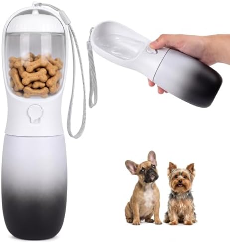 Dog Water Bottle Puppy Essentials, Portable Filtered Dispenser with Travel Dog Food Storage Container, Pet Supplies Gifts Stocking Stuffer Treat Pouches for Pet Training Outdoor Walking Hiking Camping